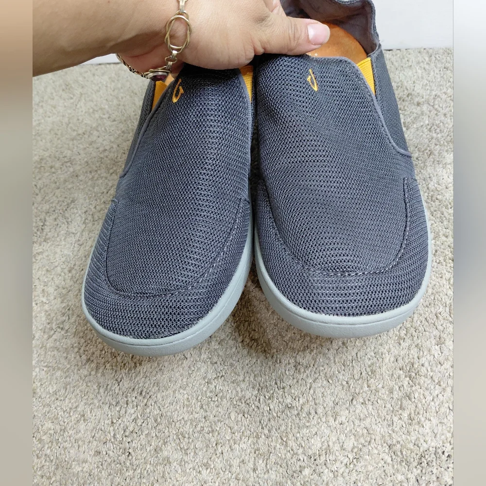 Olukai Men's 11.5M Gray Slip-On Shoes